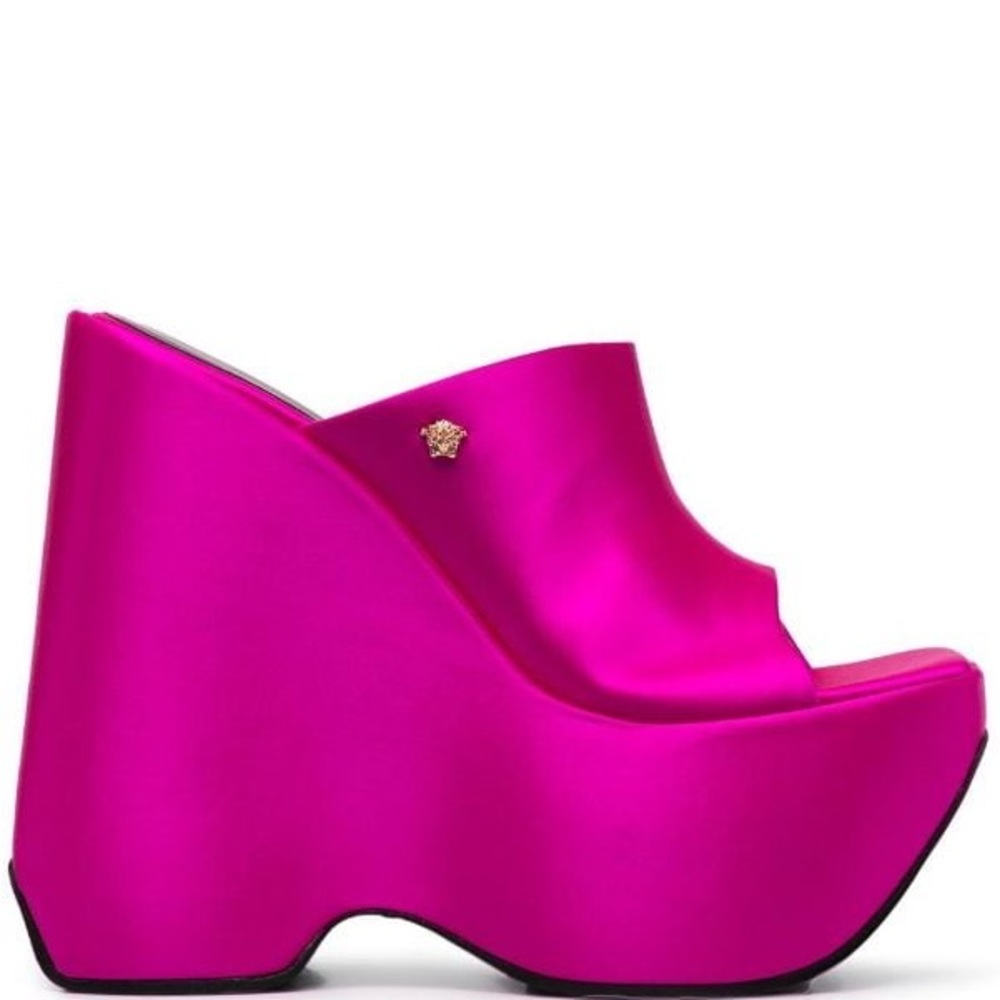 Versace
160mm platform wedge heel sandal Fuchsia Pink